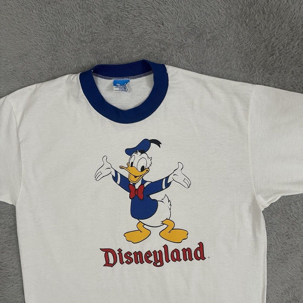 Vintage Walt Disney Donald Duck Ringer T-Shirt Size XL Made In USA Single Stitch